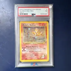 Pokemon TCG Blaine's Moltres Gym Heroes Holo Rare PSA 7 2000 1/132 Unlimited - Image 1