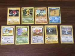 Pokemon TCG 9 Card Lot Vintage Base Set 2 Mixed - LP/MP - Image 1