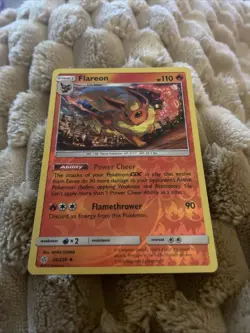 Pokemon TCG Flareon Cosmic Eclipse Reverse Holo Card 25/236 NM Condition - Image 1