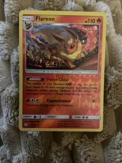 Pokemon TCG Flareon Cosmic Eclipse Reverse Holo Card 25/236 NM Condition - Image 2
