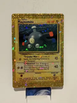 Magnemite 53/102 Base Set Vending Sticker Holo Prism Pokemon Card - Image 1