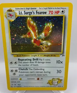 Lt. Surge's Fearow 7/132 Gym Heroes Holo Rare Pokemon Card - Image 1