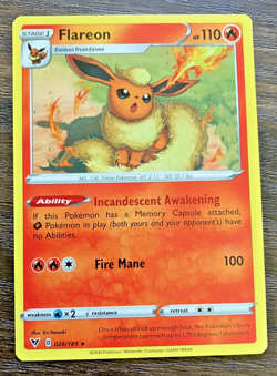 Flareon 026/185 - 2020 Pokemon Vivid Voltage Rare Card - CLEAN NM - Image 1