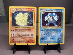 Pokemon TCG Base Set Lot of 2 Card Holo Rare Ninetales & Poliwrath 1999 VTG WOTC - Image 1