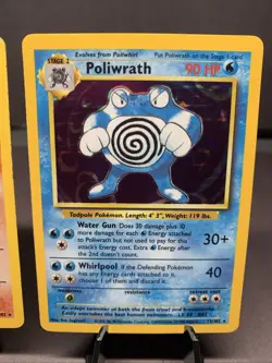 Pokemon TCG Base Set Lot of 2 Card Holo Rare Ninetales & Poliwrath 1999 VTG WOTC - Image 3