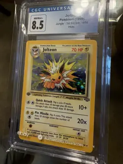 1999 Pokemon TCG Jungle Jolteon Holo 1st Edition CGC 8.5 4/64 Card Stock - Image 3