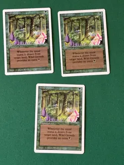Wild Growth, Revised Edition x3, Magic the Gathering MTG - Image 1