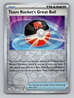 Reverse Holo Team Rocket's Great Ball 175/182 Uncommon Destined Rivals Pokemon - Image 1
