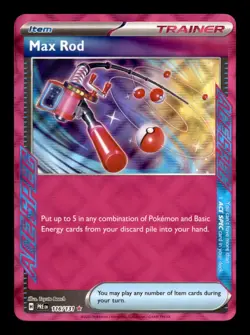 Max Rod 116/131 Ace Spec Pokemon Prismatic Evolutions - Image 1