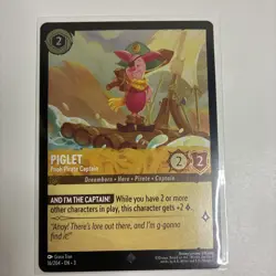 Disney Lorcana TCG Piglet 16/204 Cold Foil Card Into the Inklands Series - Image 1