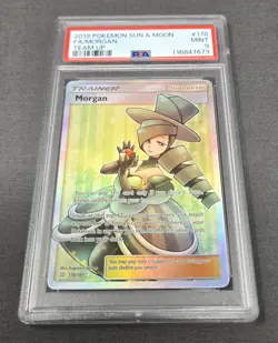 2019 POKEMON SUN & MOON TEAM UP #178 FULL ART/MORGAN PSA 9 - Image 3