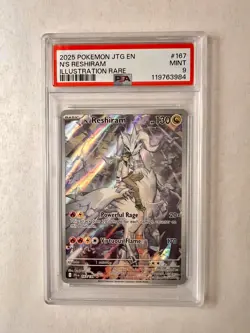 PSA 9 N's Reshiram 167/159 Pokemon Journey Together Illustration Rare 2025 MINT - Image 1