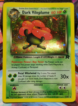 Pokemon TCG Dark Vileplume 13/82 Holo Rare Unlimited Team Rocket VTG WOTC LP - Image 1