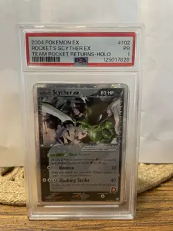 Pokemon Rocket's Scyther ex 102/109 Team Rocket Returns Ultra Rare Holo PSA 1 - Image 4