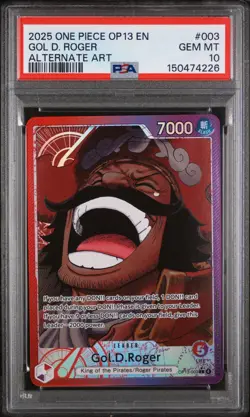 2025 ONE PIECE OP13-CARRYING ON HIS WILL ALTERNATE ART #003 GOL D. ROGER PSA 10 - Image 1