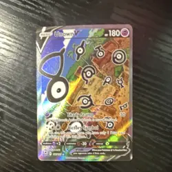 Pokemon Unown V 177/195 Ultra Rare Full Art Holo Silver Tempest 180 HP Card - Image 1