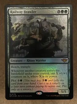 Foil* Railway Brawler - Outlaws of Thunder Junction - NM MTG - Image 1
