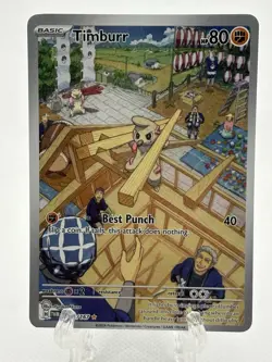 Pokemon Card Timburr 183/167 Twilight Masquerade Illustration Rare Holo - Image 1
