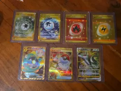 7x Japanese Pokemon TCG Gold SR mixed card lot assorted sets - Image 1