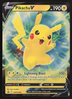 Pikachu V SWSH198 Holo Promo Sword & Shield Promo Pokemon Near Mint - Image 1