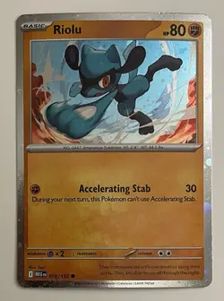Riolu 076/132 Pokemon TCG Mega Evolution Cosmos Holo Rare Promo LP - Image 1