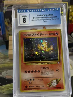 1999 Pokemon Japanese Gym 2 Blaine's Moltres Holo #146 CGC 8 NM-MT - Image 1