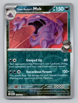 Reverse Holo Team Rocket's Muk 124/182 Uncommon Destined Rivals Pokemon - Image 1