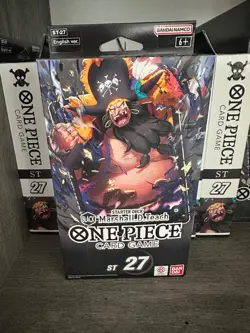 One Piece Starter Deck St 27 Blackbeard Marshall D Teach Mat &Deck Only NO PACK - Image 1