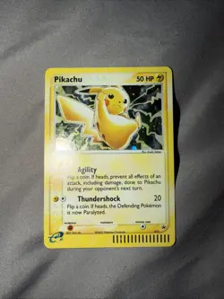 Pikachu EX Series Tin Nintendo Black Star Promo 012 Holo Pokemon Card Creased - Image 1