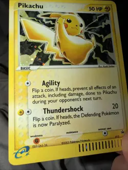 Pikachu EX Series Tin Nintendo Black Star Promo 012 Holo Pokemon Card Creased - Image 3