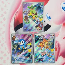 Piplup 042 + Chimchar 041 + Turtwig 040 - First Partner Pokemon Cards - #L197 - Image 1