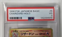 PSA 3 Charizard 006 1996 Base Set Holo Graded Japanese Card AUTHENTICATED - Image 4