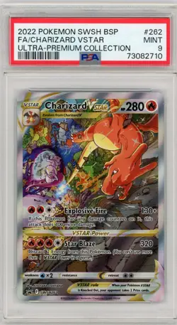 2022 Pokemon SWSH BSP Ultra Premium Collection UPC #262 FA Charizard VSTAR PSA 9 - Image 1