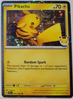 Swirl 🌀 Pikachu 051/162 Cosmos Holo Bleed Error Rare Pokemon Day Promo ✨ - Image 1