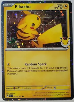 Swirl 🌀 Pikachu 051/162 Cosmos Holo Bleed Error Rare Pokemon Day Promo ✨ - Image 3