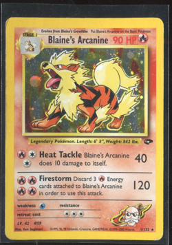 Blaine's Arcanine 1/132 Pokemon Gym Challenge Holo - Image 1