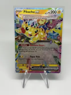 Pikachu ex 057/217 ASCN Full Art Tera Double Rare Holo Pokemon NM - Image 1