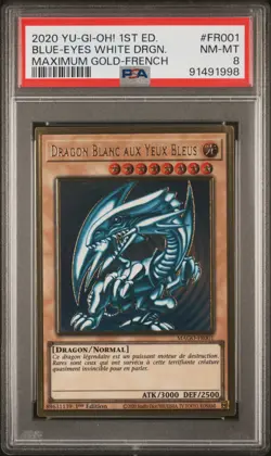 PSA 8 Blue-eyes white Dragon MAGO-FR001 1st Edition Maximum Gold Yugioh French - Image 1