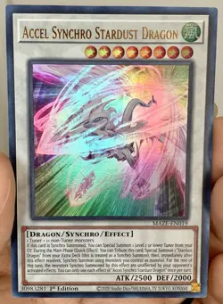 Yugioh Accel Synchro Stardust Dragon MAZE-EN019 Ultra Rare 1st Ed NM w/Tracking - Image 1