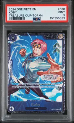 2024 ONE PIECE PROMOS TREASURE CUP-TOP 64 #098 KOBY PSA 9 - Image 1