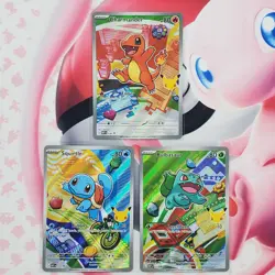 Charmander 038 + Squirtle 039 + Bulbasaur 037 - First Partner Pokemon Cards L198 - Image 1