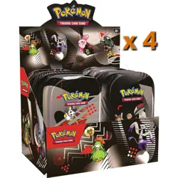 Pokemon TCG: 10.5 Black Bolt White Flare Mini Tins - Sealed Case of 4 Displays - Image 1