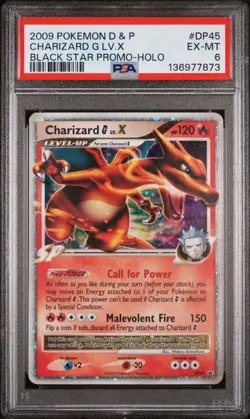 PSA 6 Pokemon TCG Charizard G Lv.X DP45 Diamond & Pearl Black Star Promo - Image 1