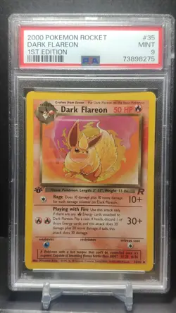 PSA 9 2000 Pokemon Team Rocket 1st Edition Dark Flareon 35/82 - Image 1