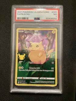 2021 Pokemon Celebrations Full Art Pikachu PSA 7 - Image 1