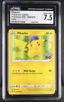 Pokemon GO Pikachu 028/078 Holo Rare CGC 7.5 MINT - Image 1