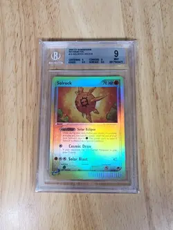 BGS 9 ☀Solrock☀ 13/100 Holo Foil Rare EX Sandstorm Pokemon Card - Image 1