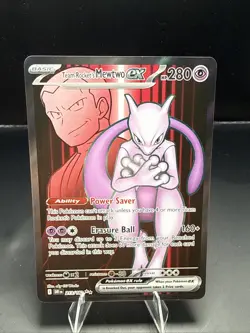 Pokemon Team Rocket's Mewtwo ex - 213/182 Full Art Destined Rivals NM Near Mint - Image 1