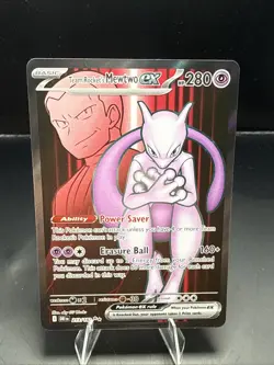 Pokemon Team Rocket's Mewtwo ex - 213/182 Full Art Destined Rivals NM Near Mint - Image 2