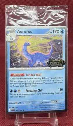 Aurorus Promo Card Cosmo Holo Pokemon Perfect Order Stamped 024/088 Barnes Noble - Image 1